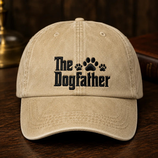 The Dogfather Washed Cap - washed cap - front view