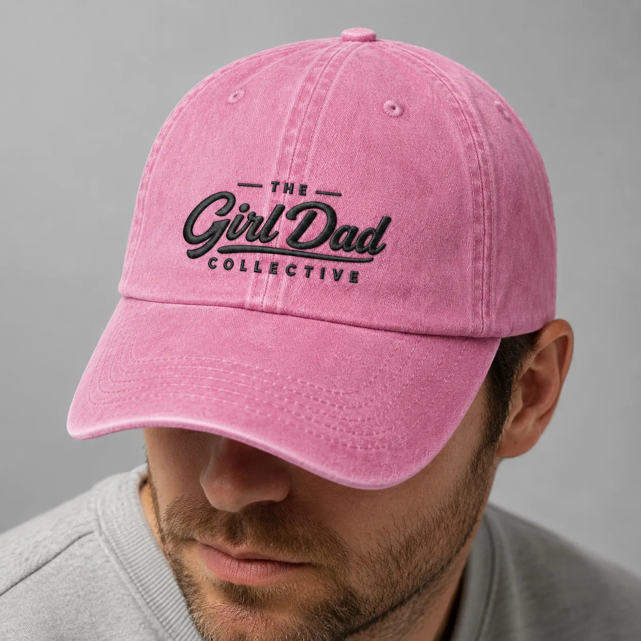 The Girl Dad Collective Baby Washed Cap - washed cap - alternate angle