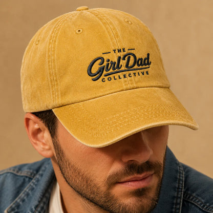 The Girl Dad Collective Baby Washed Cap - washed cap - front view