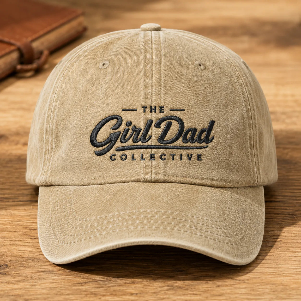 The Girl Dad Collective Baby Washed Cap - washed cap - side view