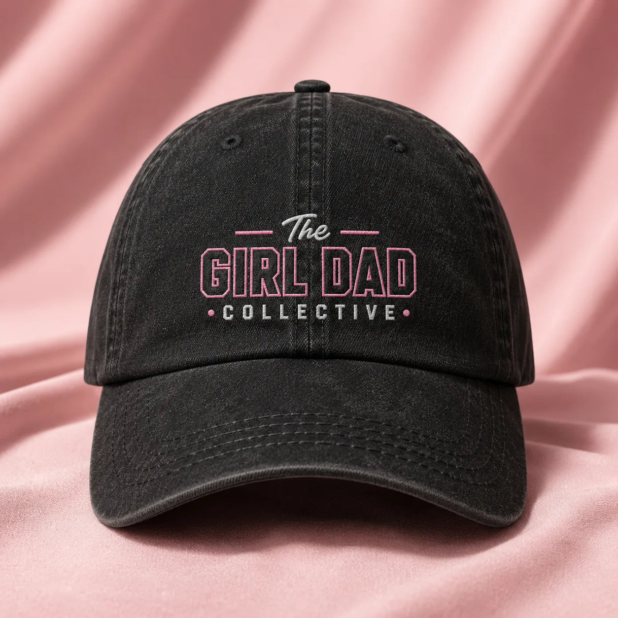 The Girl Dad Collective Washed Cap - washed cap - front view