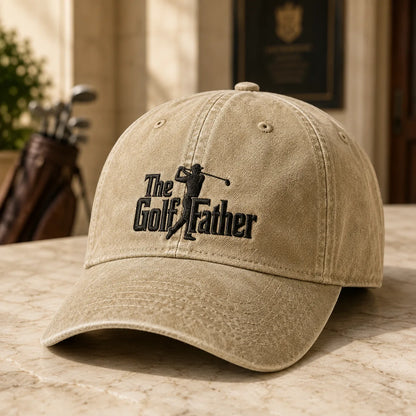 The Golf Father Funny Golfer Washed Cap - washed cap - lifestyle