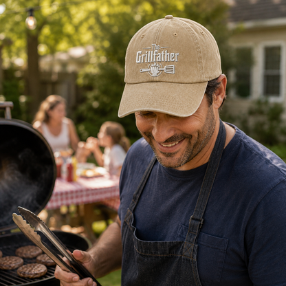 The Grillfather Washed Cap - Washed Cap - side view