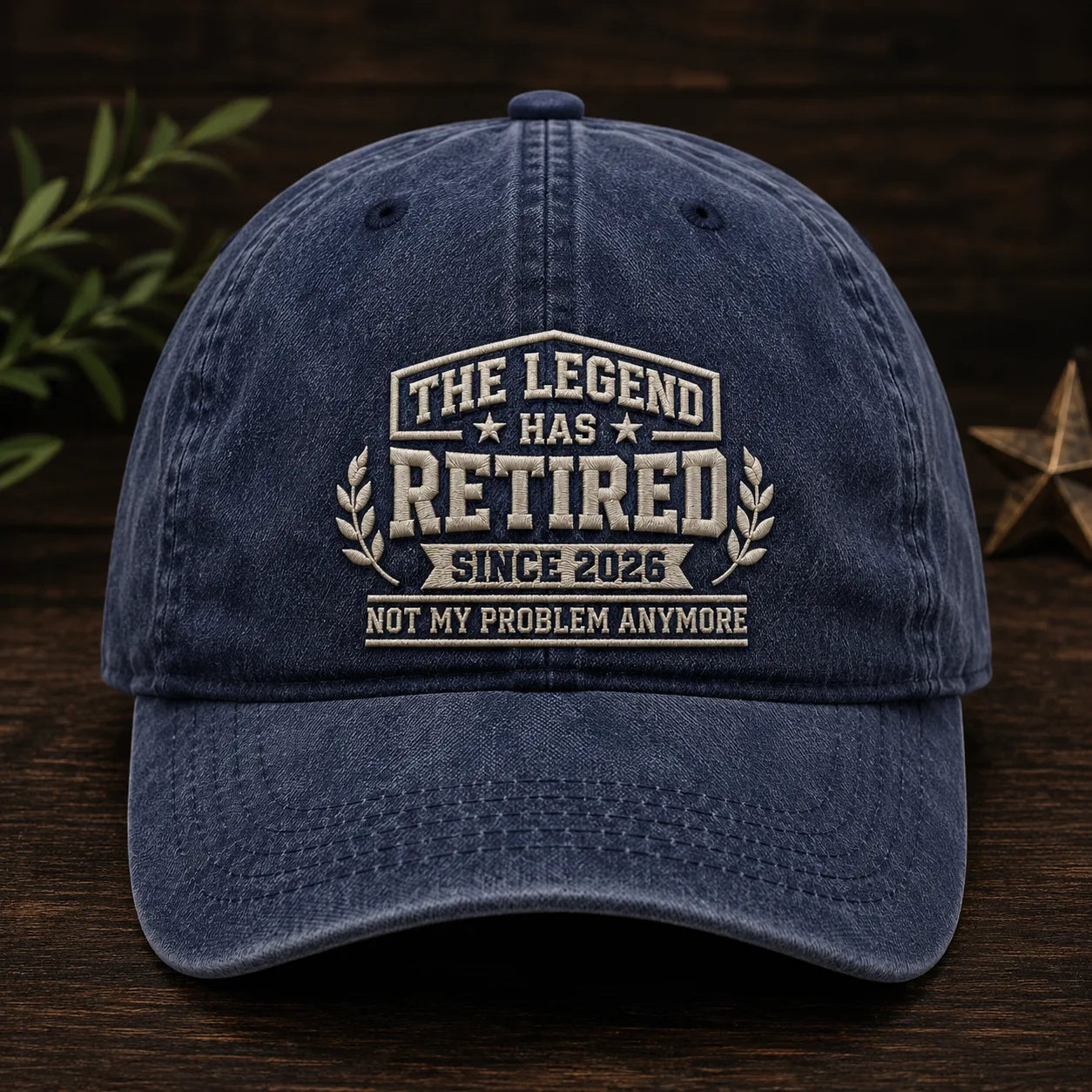 The Legend Has Retired Since 2026 Washed Cap - washed cap - front view