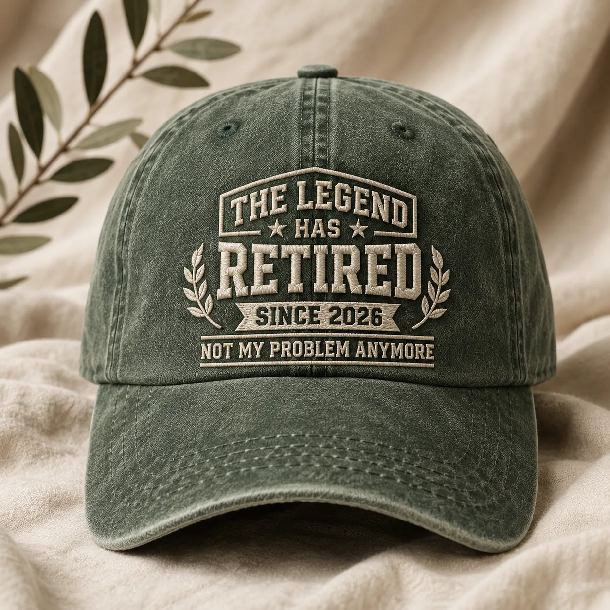 The Legend Has Retired Since 2026 Washed Cap - washed cap - side view