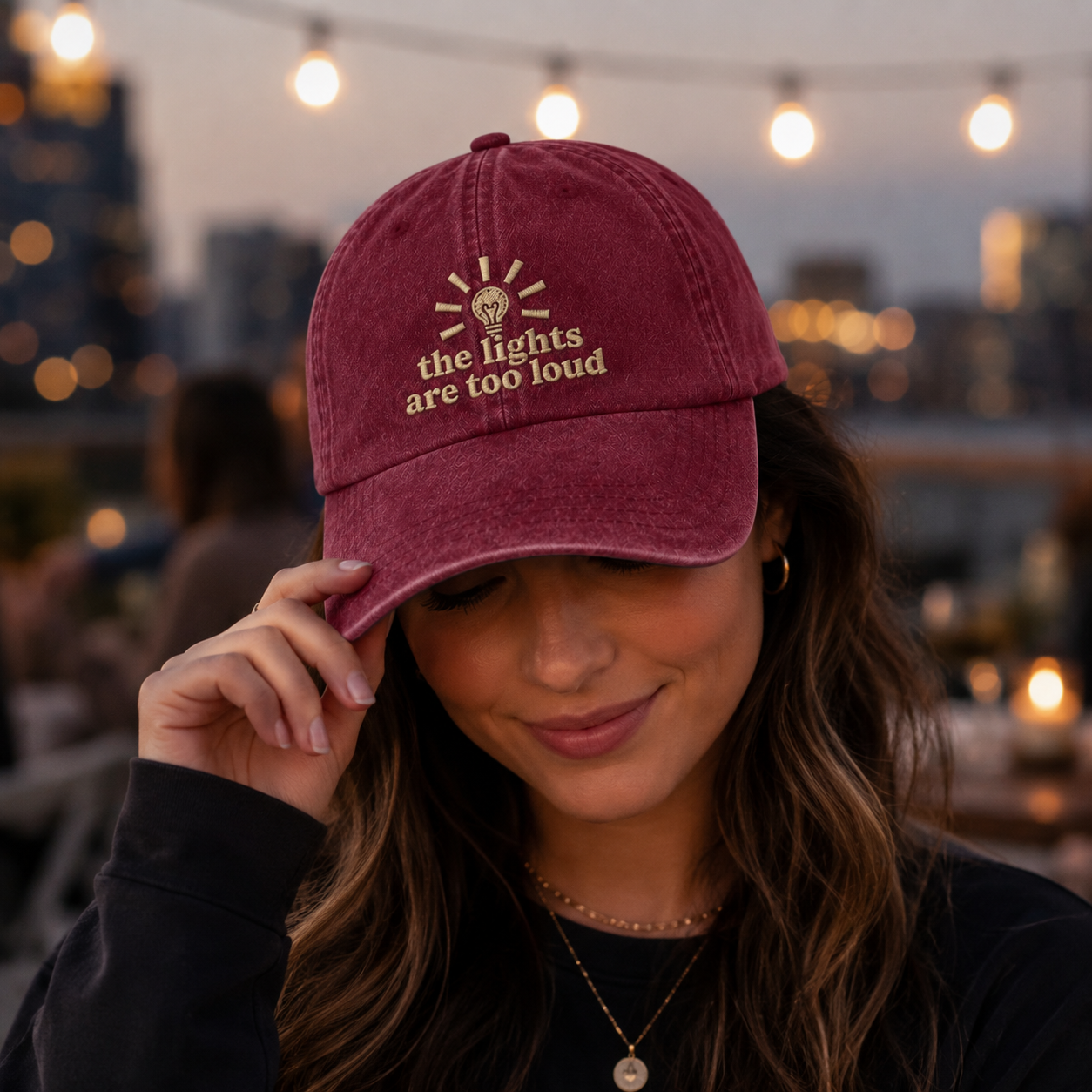The Lights Are Too Loud Washed Cap - Washed Cap - detail