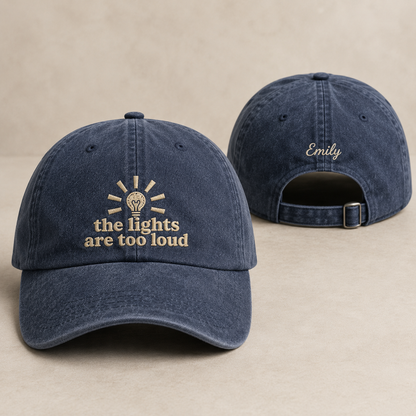 The Lights Are Too Loud Washed Cap - Washed Cap - front view