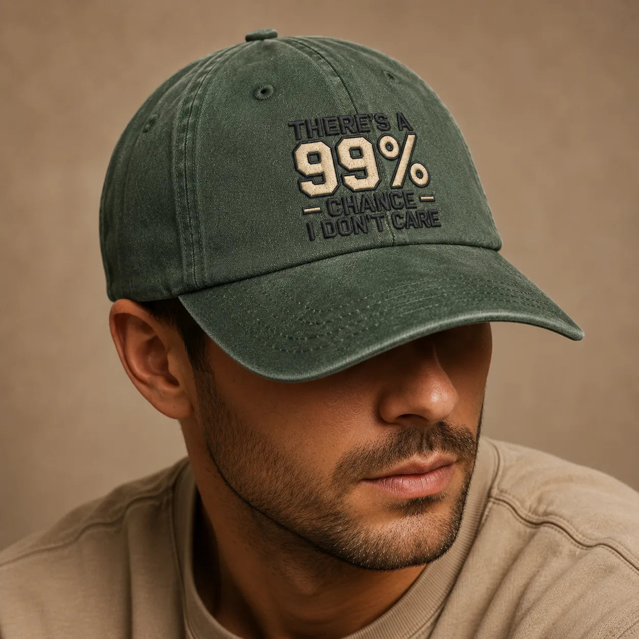 There's a 99% Chance I Don't Care Washed Cap - washed cap - alternate angle