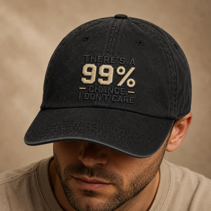 There's a 99% Chance I Don't Care Washed Cap - washed cap - detail