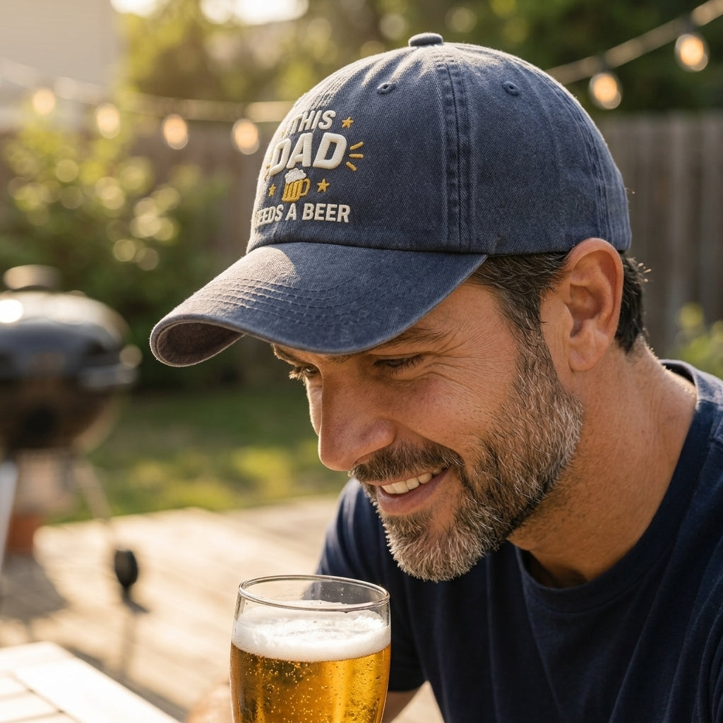 This Dad Needs Beer Embroidered Washed Cap – Diprr