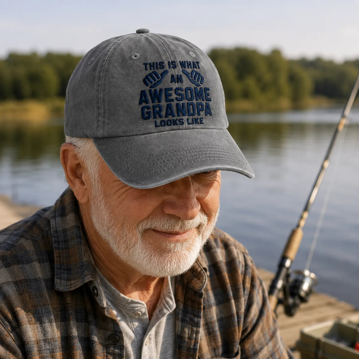 This Is What An Awesome Grandpa Looks Like Washed Cap - washed cap - detail