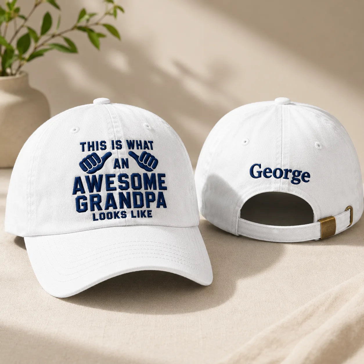 This Is What An Awesome Grandpa Looks Like Washed Cap - washed cap - front view