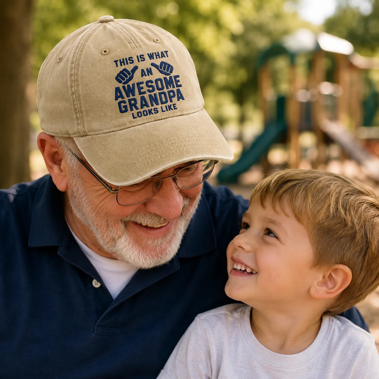 This Is What An Awesome Grandpa Looks Like Washed Cap - washed cap - side view