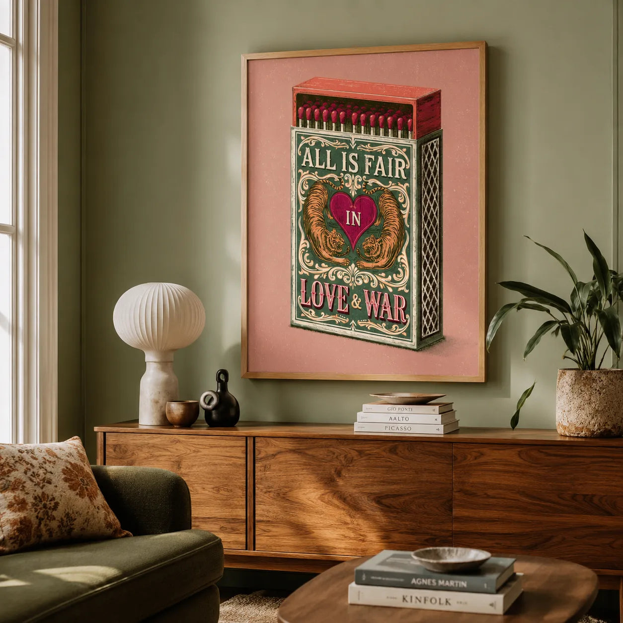 Tiger Matchbox Love and War Wall Art Decor - Wall Art Decor - detail