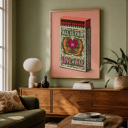 Tiger Matchbox Love and War Wall Art Decor - Wall Art Decor - detail