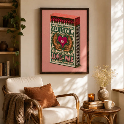 Tiger Matchbox Love and War Wall Art Decor - Wall Art Decor - in use