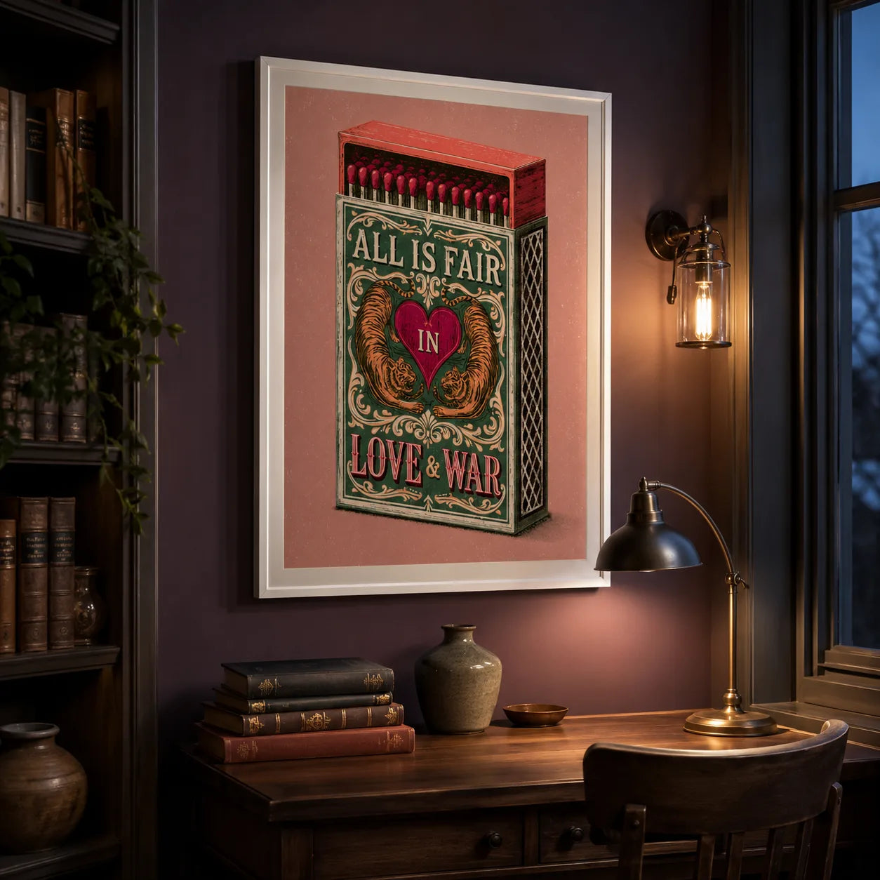 Tiger Matchbox Love and War Wall Art Decor - Wall Art Decor - lifestyle