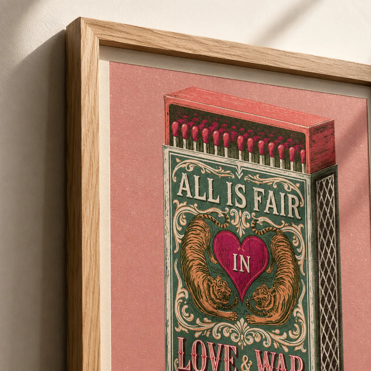Tiger Matchbox Love and War Wall Art Decor - Wall Art Decor - packaging