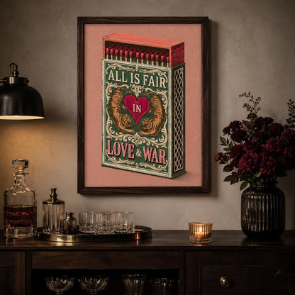 Tiger Matchbox Love and War Wall Art Decor - Wall Art Decor - styled