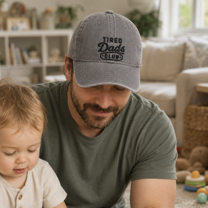 Tired Dads Club Washed Cap - Washed Cap - detail