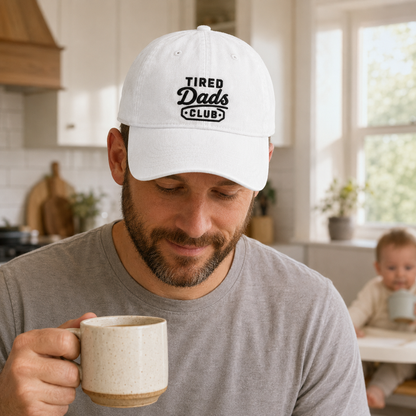Tired Dads Club Washed Cap - Washed Cap - side view