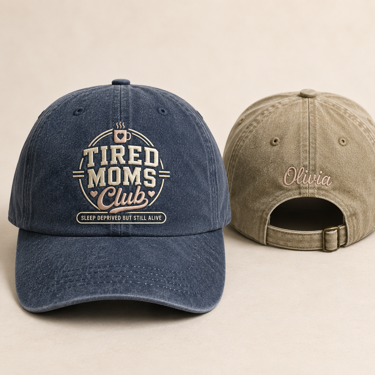 Tired Moms Club Washed Cap - Washed Cap - front view