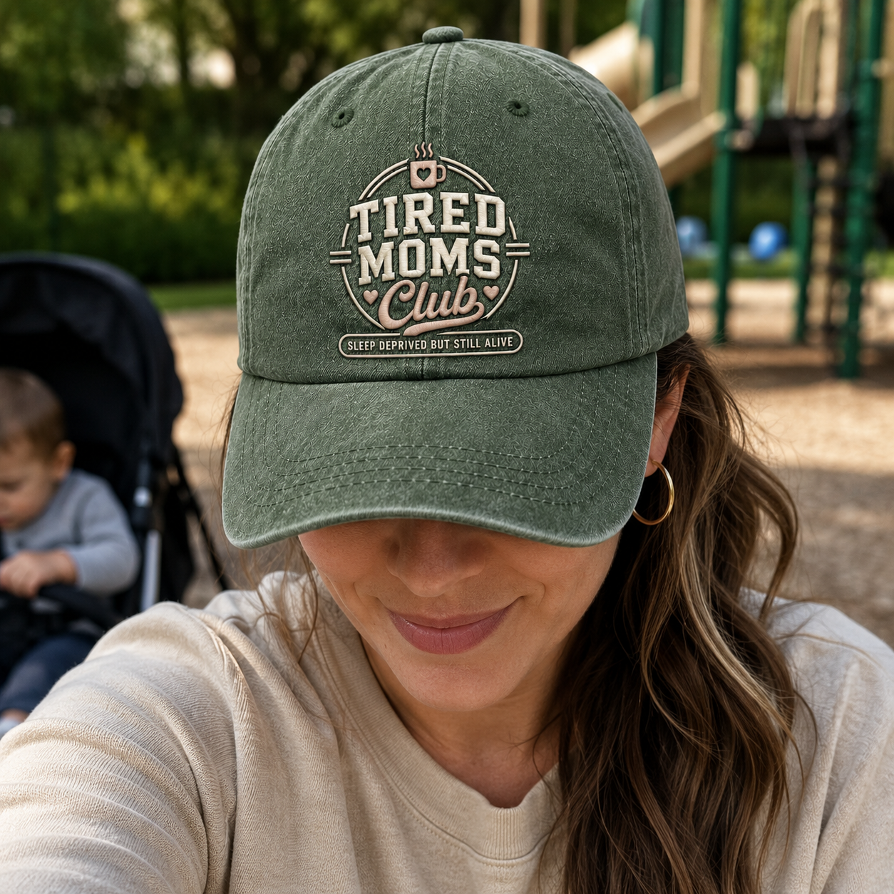 Tired Moms Club Washed Cap - Washed Cap - lifestyle