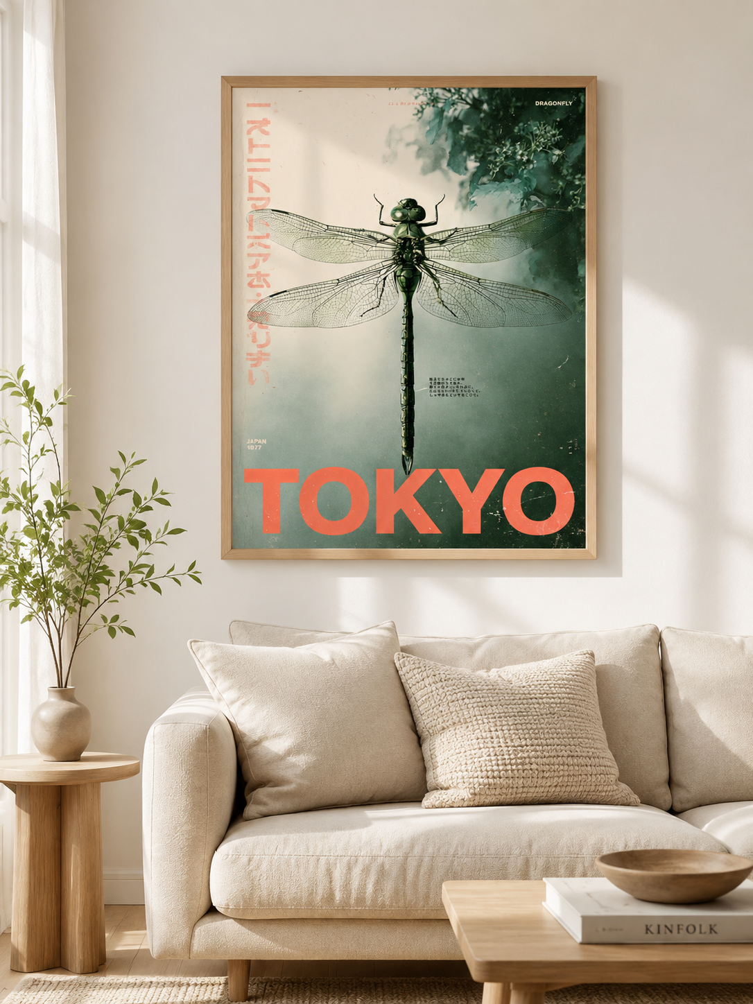Tokyo Dragonfly Poster - Wall Art Decor - detail view - tokyo dragonfly poster, japanese dragonfly wall art
