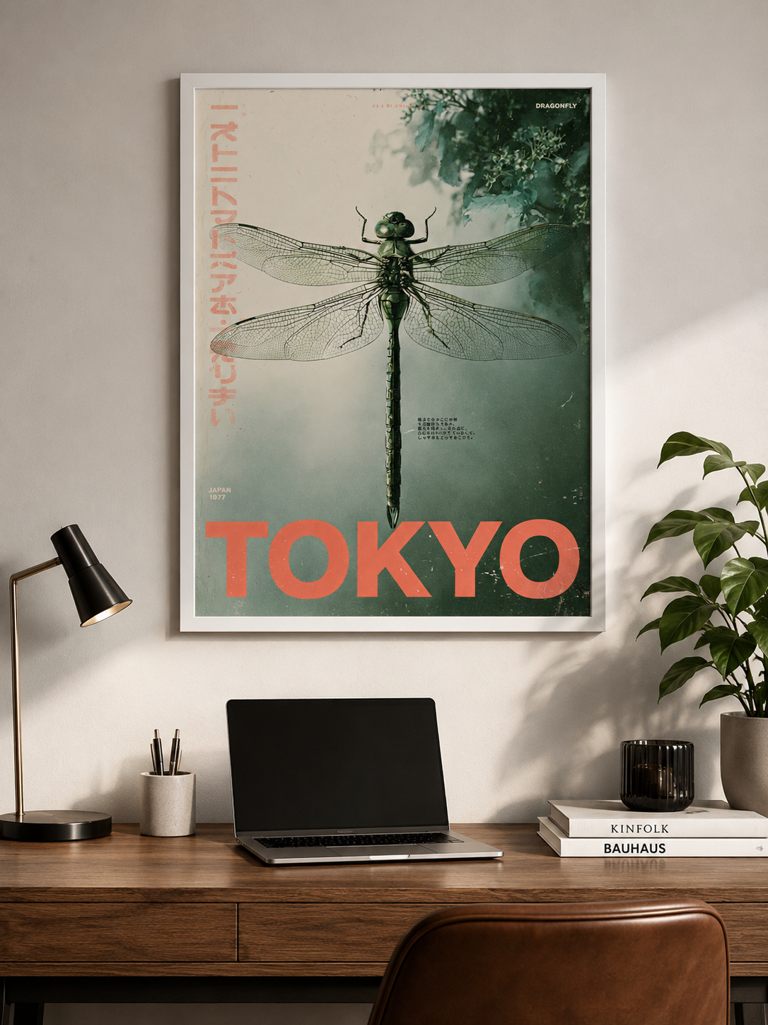 Tokyo Dragonfly Poster - Wall Art Decor - close-up - tokyo dragonfly poster, japanese dragonfly wall art