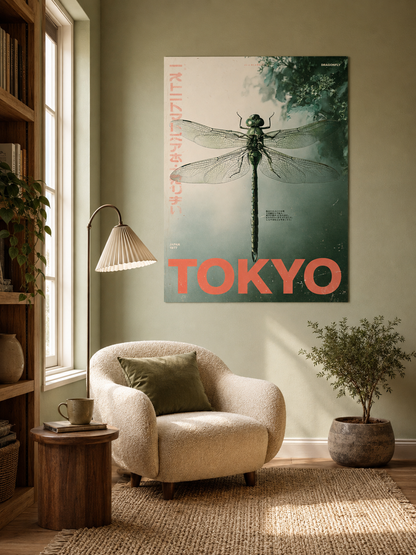 Tokyo Dragonfly Poster - Wall Art Decor - packaging - tokyo dragonfly poster, japanese dragonfly wall art