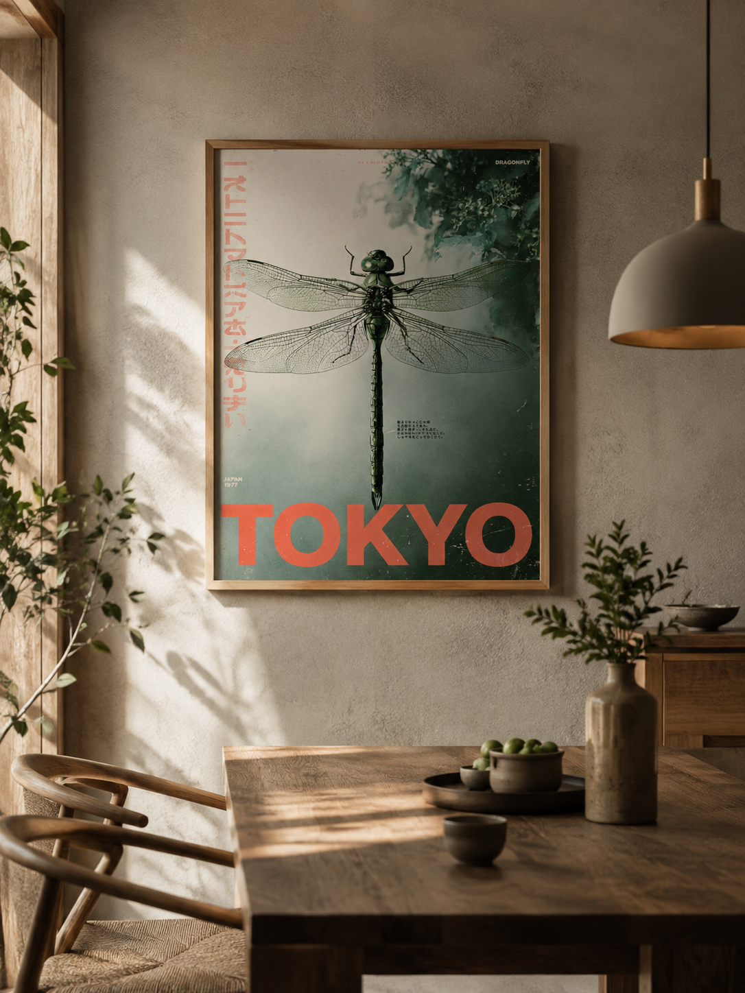 Tokyo Dragonfly Poster - Wall Art Decor - front view - tokyo dragonfly poster, japanese dragonfly wall art
