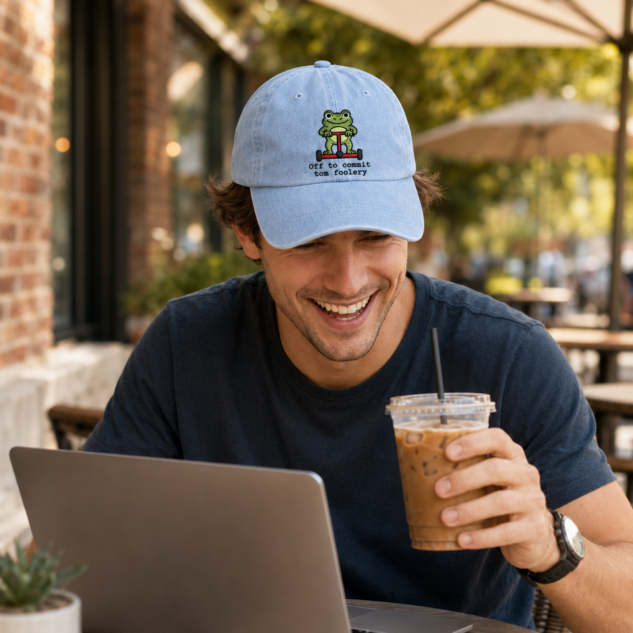 Tom Foolery Frog Washed Cap - Washed Cap - detail