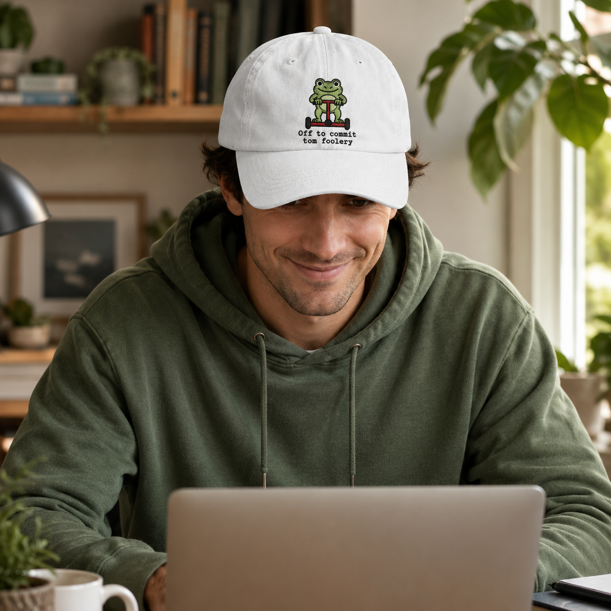 Tom Foolery Frog Washed Cap - Washed Cap - side view