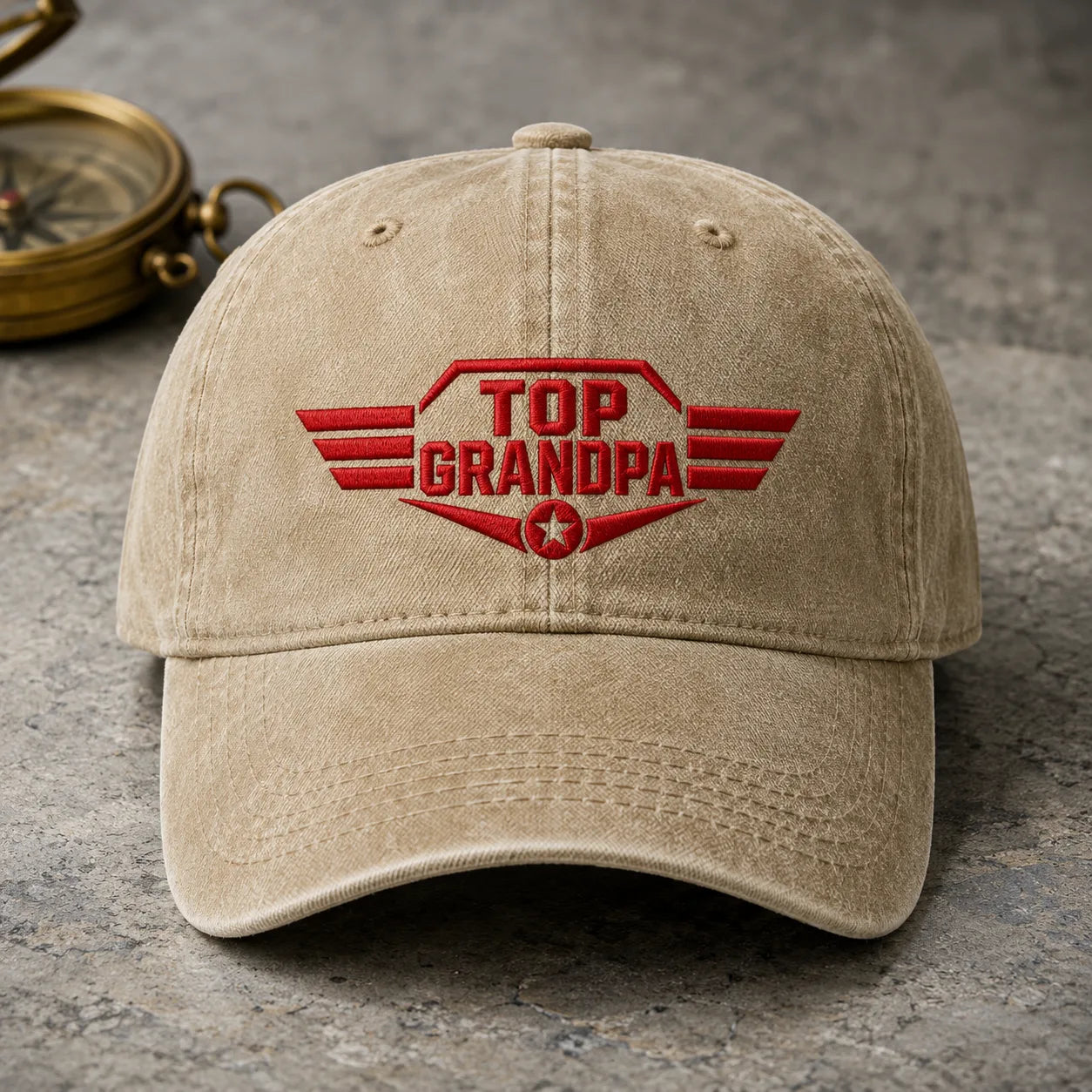 Top Grandpa Washed Cap - washed cap - front view