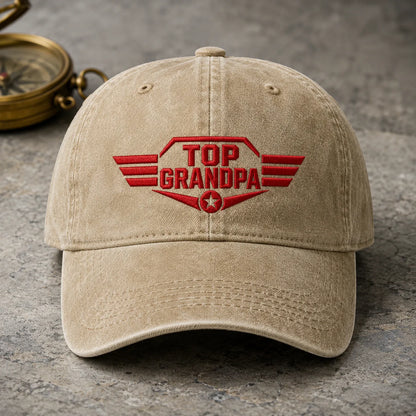Top Grandpa Washed Cap - washed cap - front view