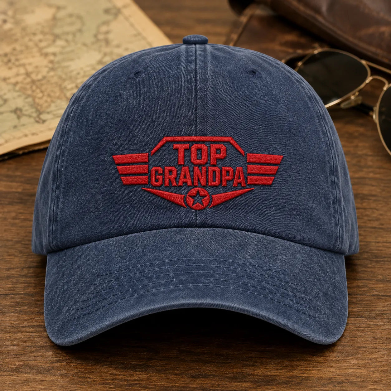 Top Grandpa Washed Cap - washed cap - side view