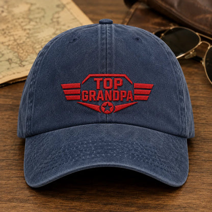 Top Grandpa Washed Cap - washed cap - side view