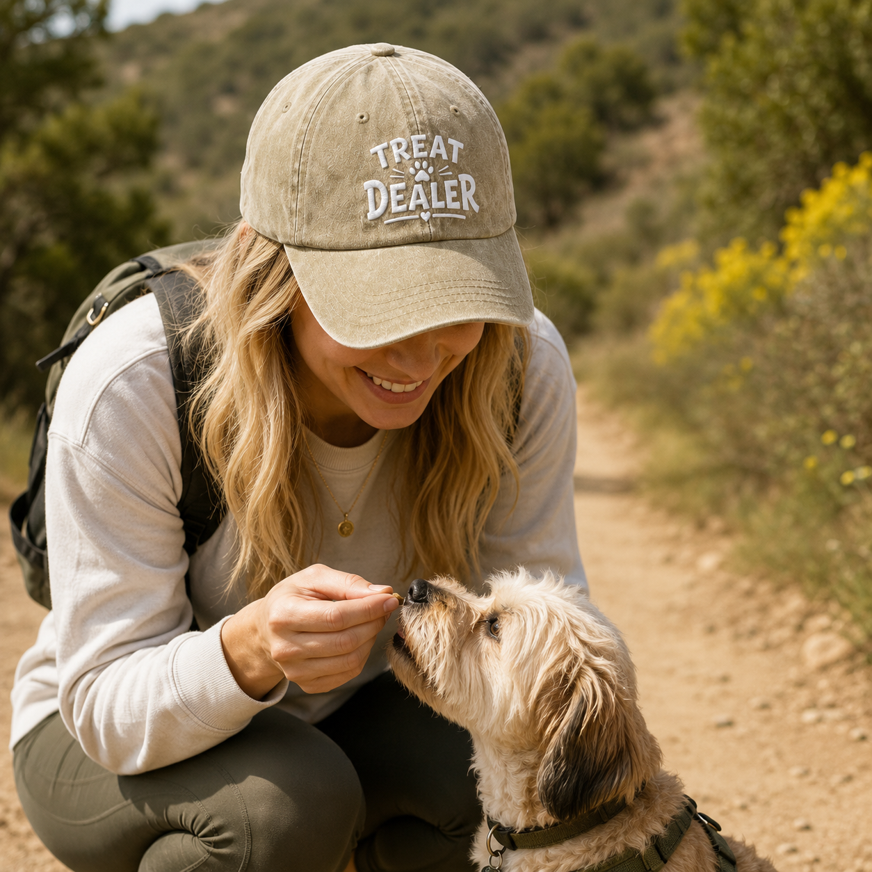 Treat Dealer Embroidered Washed Cap - Washed Cap - alternate angle