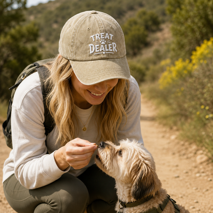 Treat Dealer Embroidered Washed Cap - Washed Cap - alternate angle