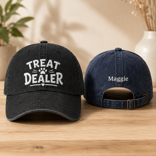 Treat Dealer Embroidered Washed Cap - Washed Cap - front view