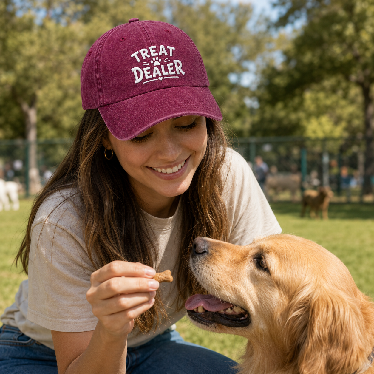 Treat Dealer Embroidered Washed Cap - Washed Cap - side view