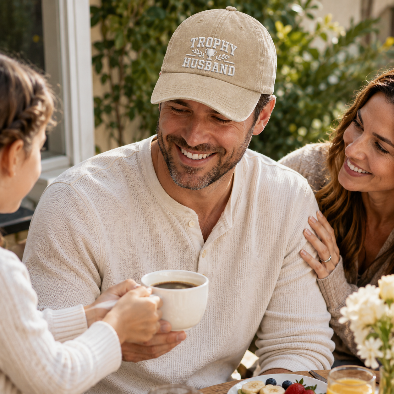 Trophy Husband Embroidered Washed Cap - Washed Cap - alternate angle