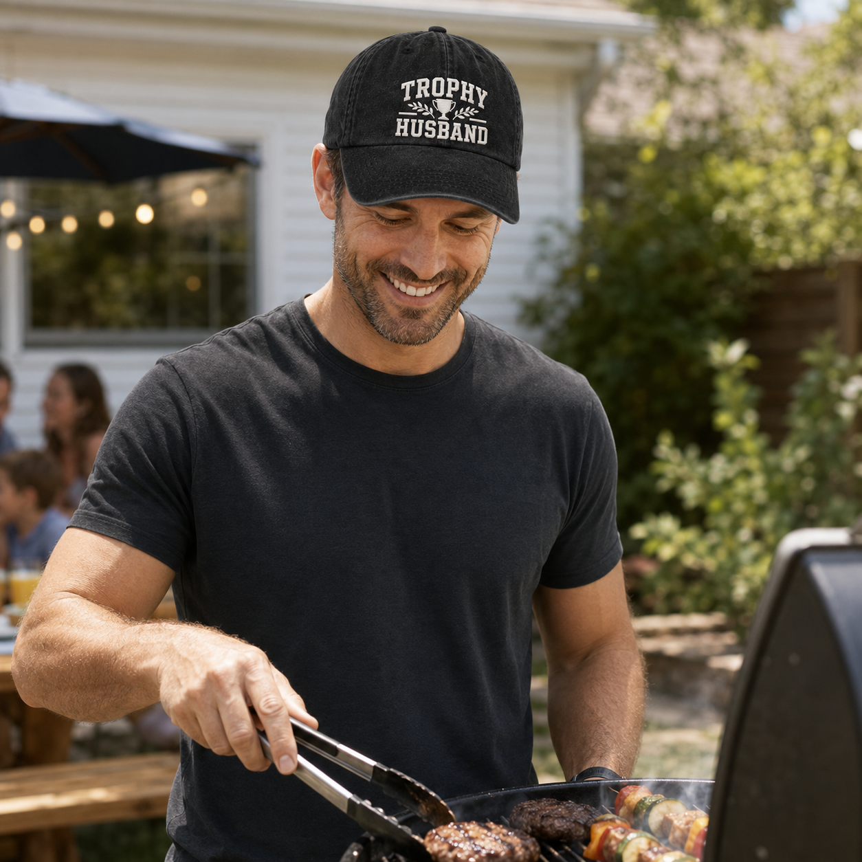 Trophy Husband Embroidered Washed Cap - Washed Cap - lifestyle
