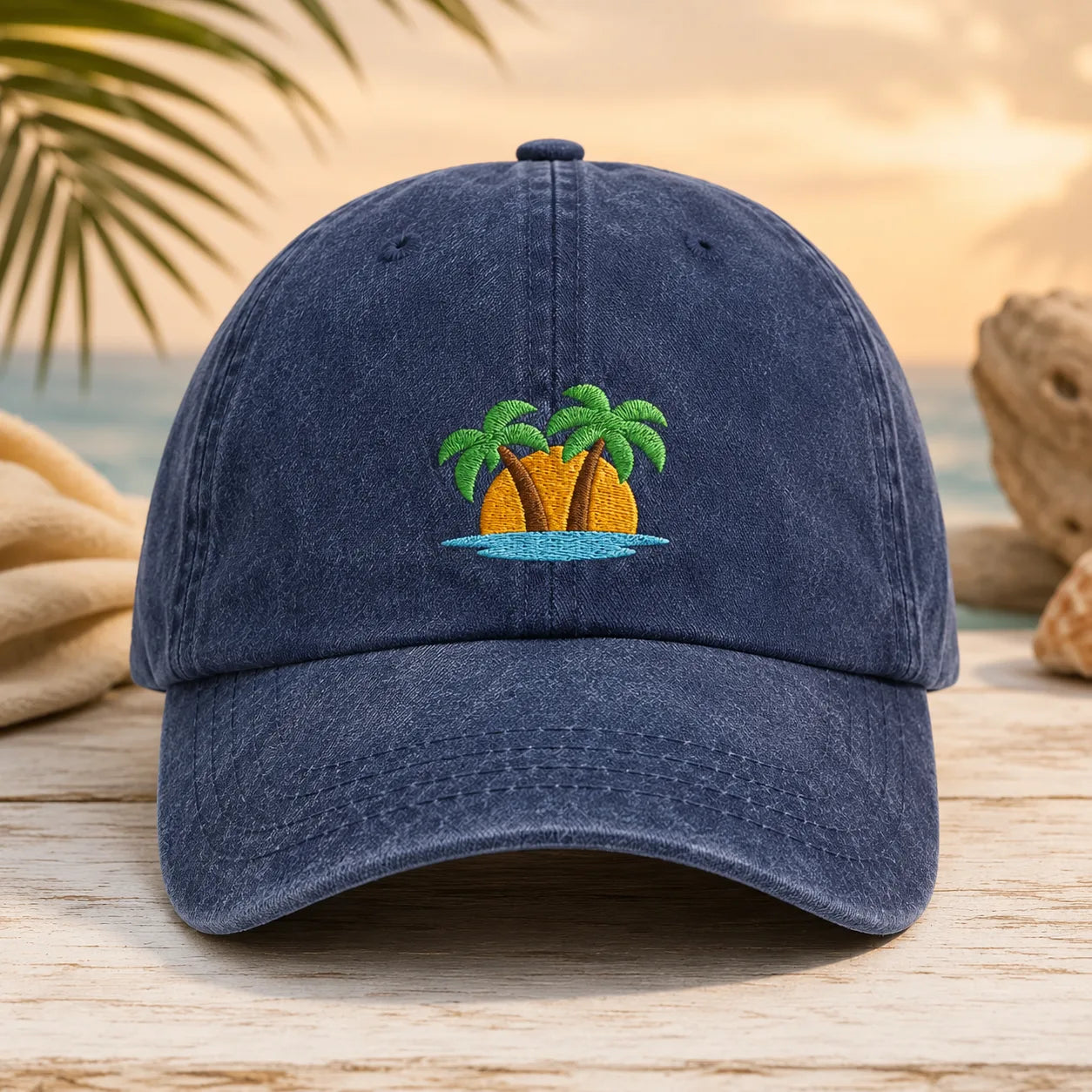 Tropical Island Washed Cap - washed cap - front view