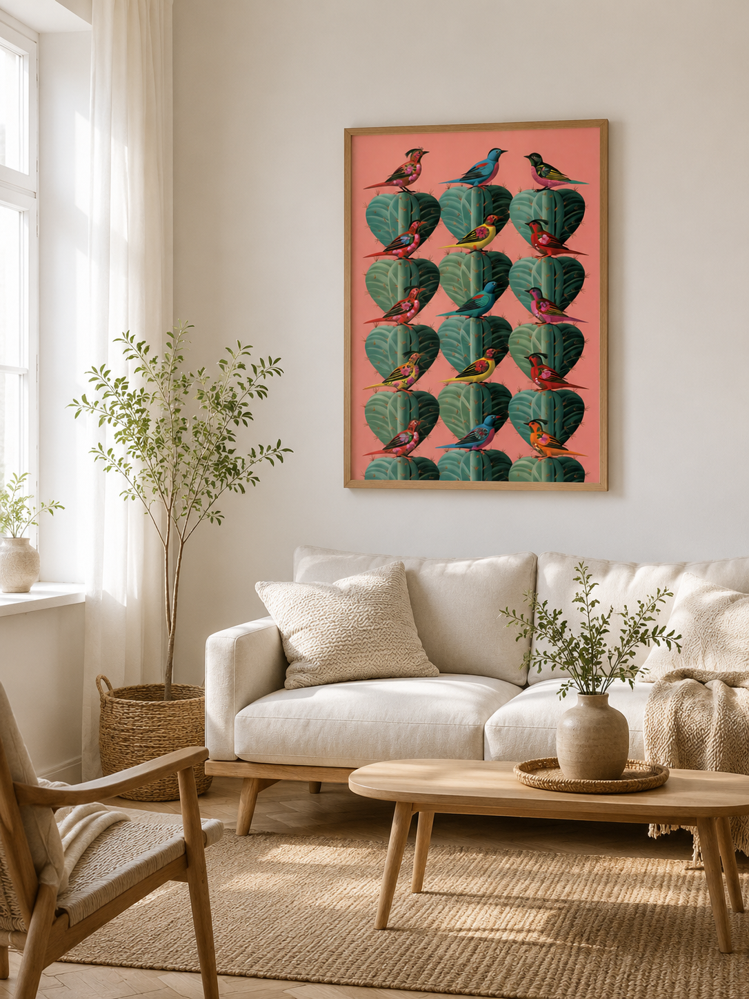 Tropiska Fåglar Poster - Wall Art Decor - detail view - tropical tanager wall art, colorful bird art print