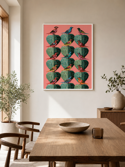 Tropiska Fåglar Poster - Wall Art Decor - close-up - tropical tanager wall art, colorful bird art print