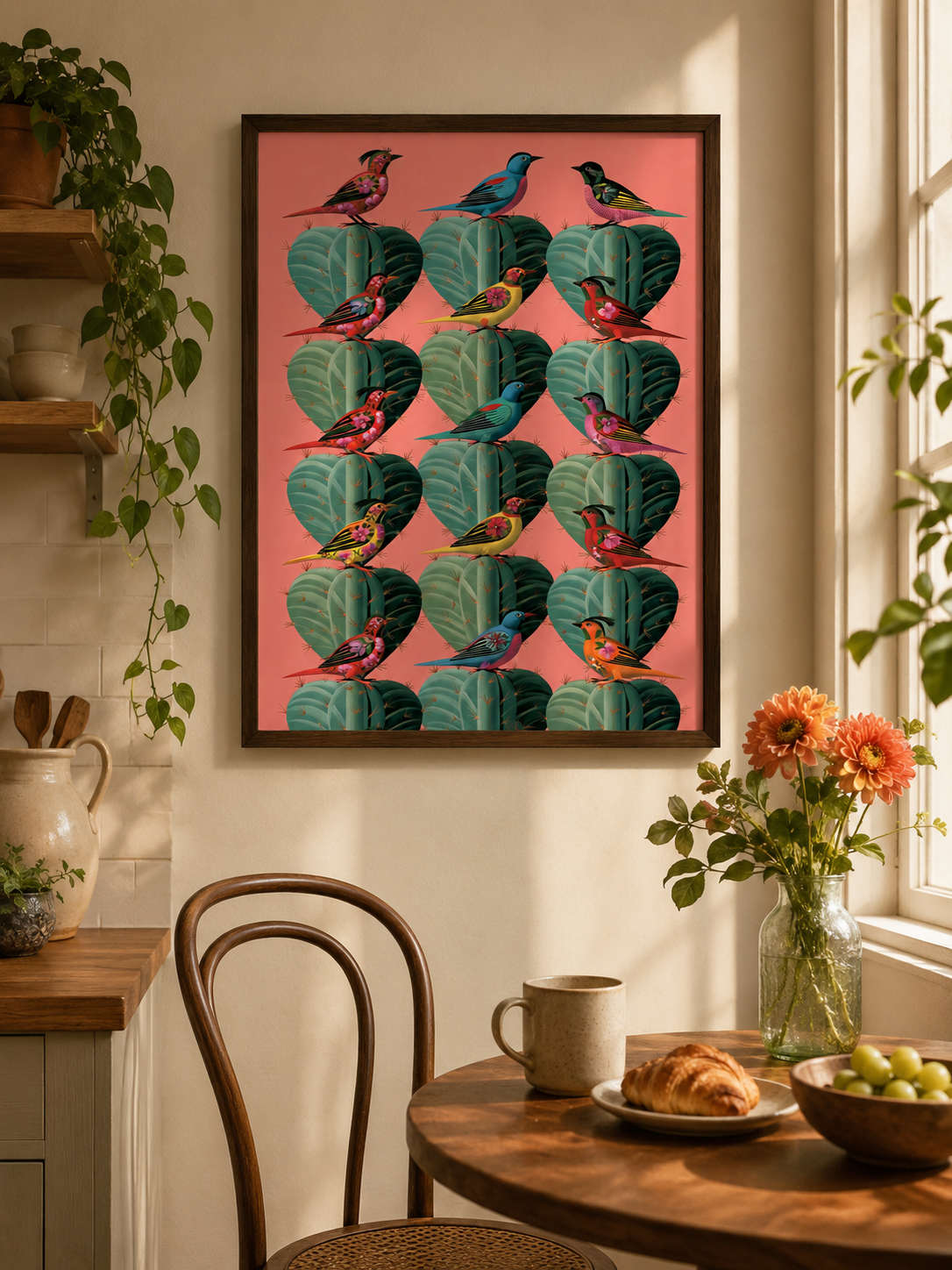 Tropiska Fåglar Poster - Wall Art Decor - alternate angle - tropical tanager wall art, colorful bird art print