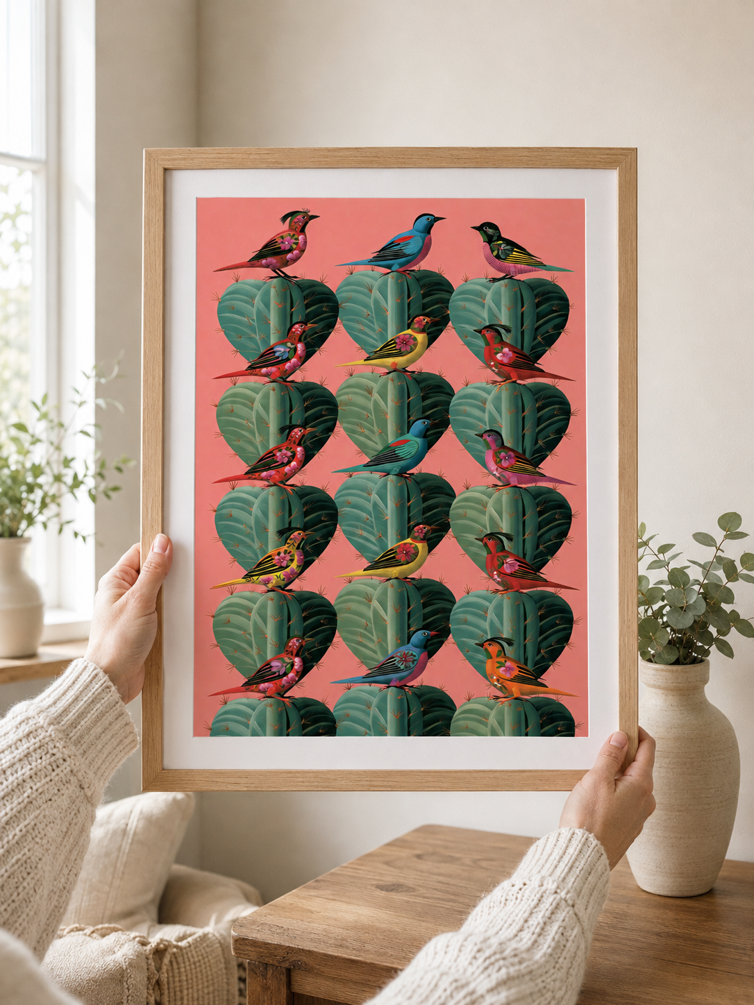 Tropiska Fåglar Poster - Wall Art Decor - detail view - tropical tanager wall art, colorful bird art print