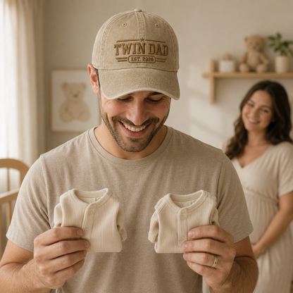 Twin Dad Washed Cap - Washed Cap - side view