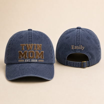 Twin Mom Washed Cap - Washed Cap - front view